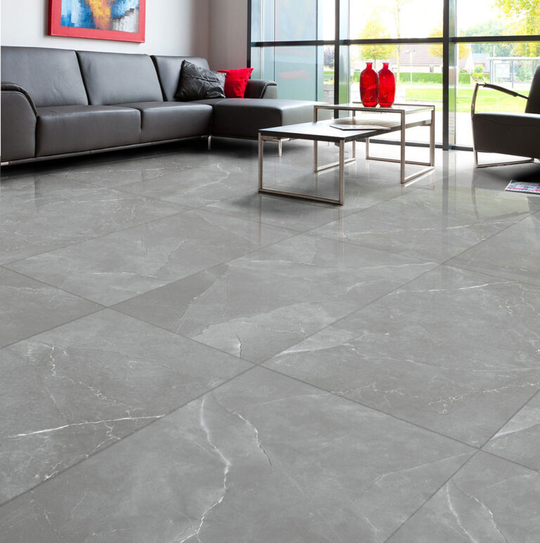 glazed polished porcleain tile glazed tile 600x1200mm polished finsihed pulpis grey glossy effect photo living room