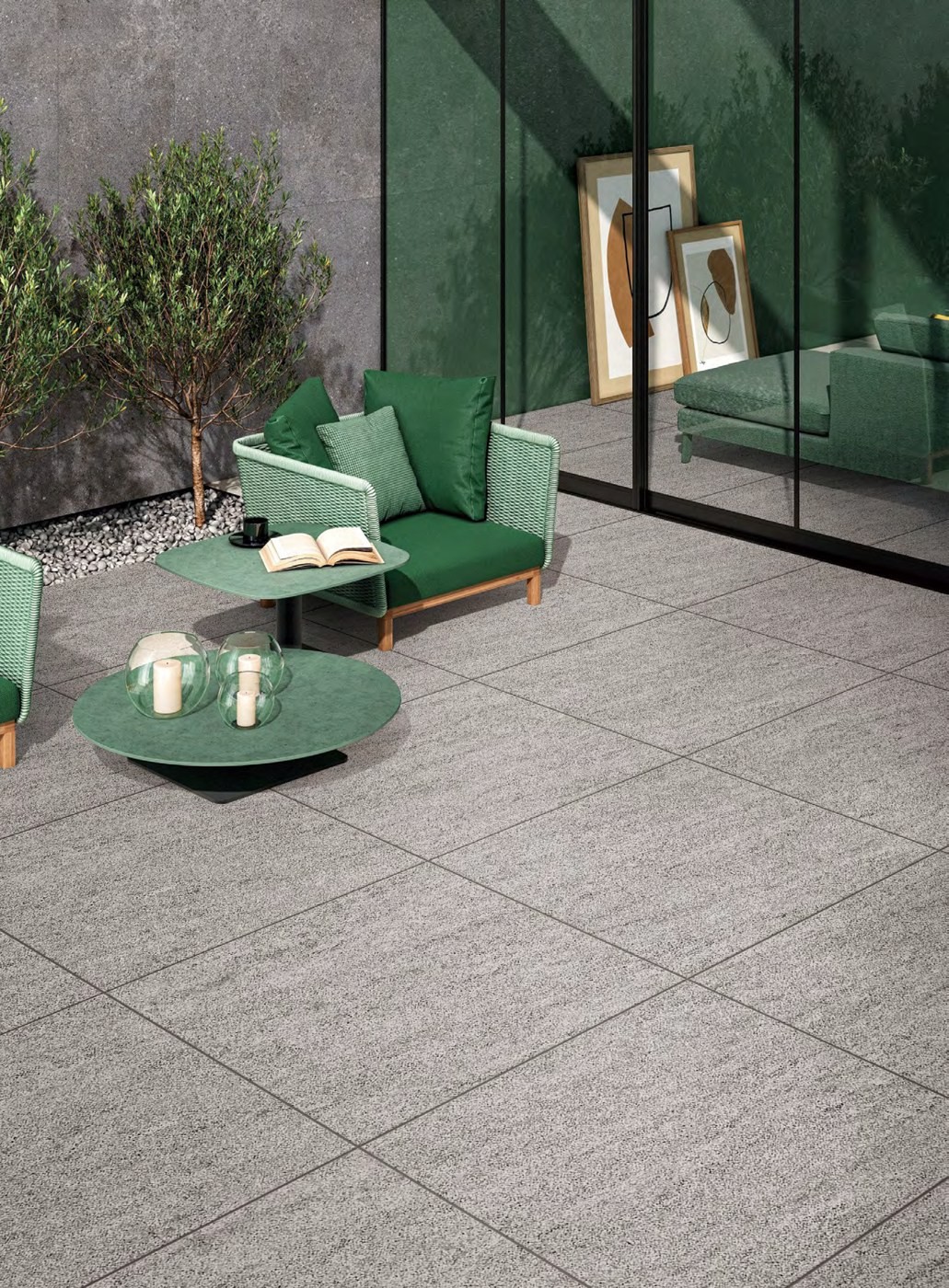 Basaltina 173I 20mm outdoor porcelain tile detail and application image