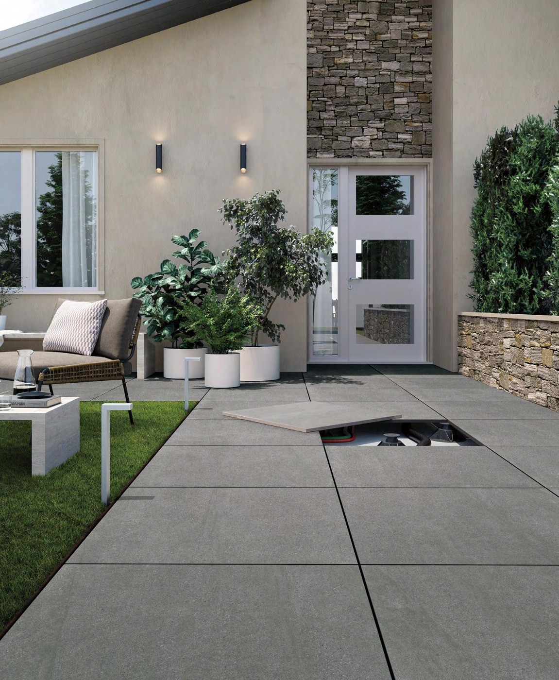 Rock Sandstone AIE Gallery Rock Sandstone AIE 20mm outdoor porcelain tile detail and application image