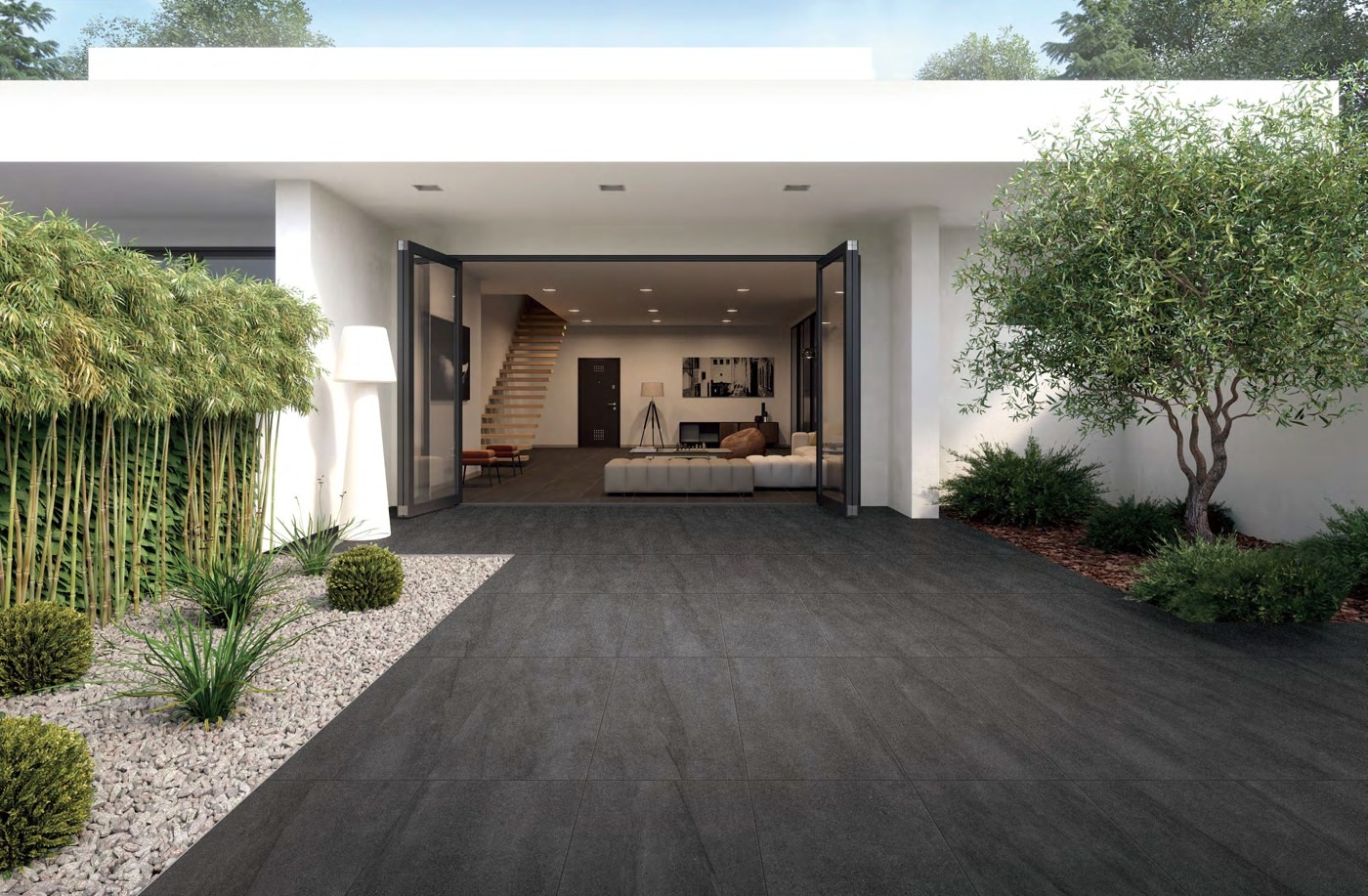 Rock Sandstone AIK 20mm outdoor porcelain tile detail and application image