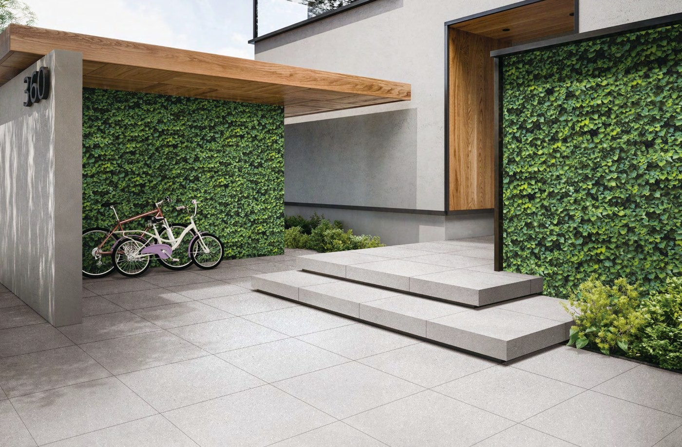 Terrazzo 251H 20mm outdoor porcelain tile detail and application image
