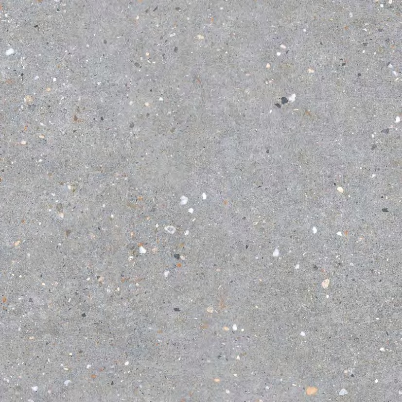 Paris Terrazzo 侧面质感 - 1200x1200mm oversized porcelain tile, matt surface showing natural stone-like veining and light gray color variations, Contigo Ceramics wholesale