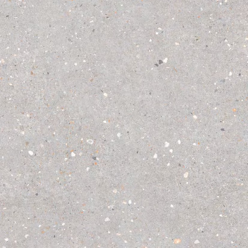 Paris Terrazzo 拼贴效果 - 1200x1200mm oversized porcelain tile, matt surface showing natural stone-like veining and light gray color variations, Contigo Ceramics wholesale
