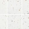 SP66AA01T Splash Terrazzo complete random design faces SP66AA01T white grey gold beige bold terrazzo look glazed polished porcelain tile complete 6 random design faces product photo 600x600mm glossy surface
