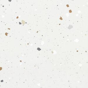 SP66AA01T Splash Terrazzo face 1 polished porcelain tile SP66AA01T white grey gold beige bold terrazzo look glazed polished porcelain tile glossy speckled surface close up product photo 600x600mm random design face 1