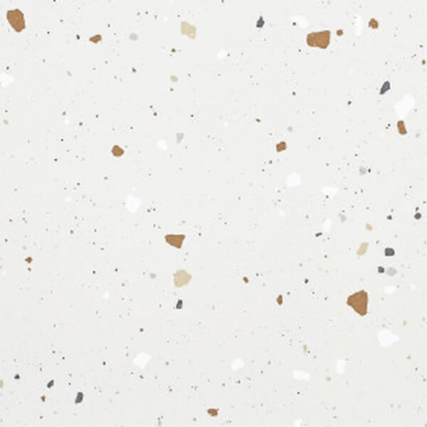 SP66AA01T Splash Terrazzo face 2 polished porcelain tile SP66AA01T white grey gold beige bold terrazzo look glazed polished porcelain tile glossy speckled surface close up product photo 600x600mm random design face 2