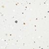 SP66AA01T Splash Terrazzo face 5 polished porcelain tile SP66AA01T white grey gold beige bold terrazzo look glazed polished porcelain tile glossy speckled surface close up product photo 600x600mm random design face 5
