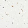 SP66AA01T Splash Terrazzo face 6 polished porcelain tile SP66AA01T white grey gold beige bold terrazzo look glazed polished porcelain tile glossy speckled surface close up product photo 600x600mm random design face 6