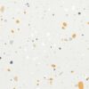 SP66AA02T white beige gold cream bold terrazzo look glazed polished porcelain tile glossy speckled surface close up product photo 600x600mm random design face 1