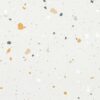 SP66AA02T white beige gold cream bold terrazzo look glazed polished porcelain tile glossy speckled surface close up product photo 600x600mm random design face 4