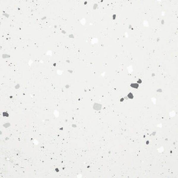 SP66AA03T white grey black silver bold terrazzo look glazed polished porcelain tile glossy speckled surface close up product photo 600x600mm random design face 4