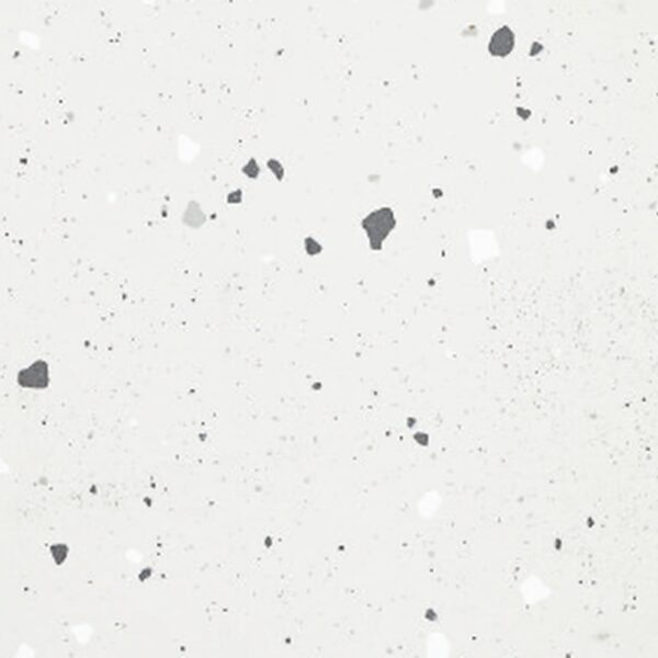 SP66AA03T white grey black silver bold terrazzo look glazed polished porcelain tile glossy speckled surface close up product photo 600x600mm random design face 6