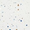 SP66AA04T white blue gold grey bold terrazzo look glazed polished porcelain tile glossy speckled surface close up product photo 600x600mm random design face 3