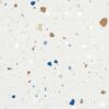 SP66AA04T white blue gold grey bold terrazzo look glazed polished porcelain tile glossy speckled surface close up product photo 600x600mm random design face 5