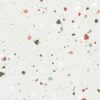 SP66AA05T Splash Terrazzo face 1 polished porcelain tile SP66AA05T white red green grey bold terrazzo look glazed polished porcelain tile glossy speckled surface close up product photo 600x600mm random design face 1