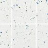 SP66AA06T Splash Terrazzo complete random design faces SP66AA06T white blue green grey bold terrazzo look glazed polished porcelain tile complete 6 random design faces product photo 600x600mm glossy surface