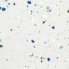 SP66AA06T Splash Terrazzo face 3 polished porcelain tile SP66AA06T white blue green grey bold terrazzo look glazed polished porcelain tile glossy speckled surface close up product photo 600x600mm random design face 3