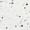 SP66AA07T white black grey charcoal bold terrazzo look glazed polished porcelain tile glossy speckled surface close up product photo 600x600mm random design face 2