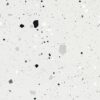 SP66AA07T white black grey charcoal bold terrazzo look glazed polished porcelain tile glossy speckled surface close up product photo 600x600mm random design face 6