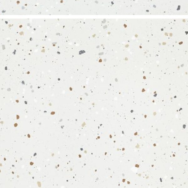 SP66AB01T white grey gold beige crystal granule terrazzo look glazed polished porcelain tile glossy speckled surface close up product photo 600x600mm random design face 3