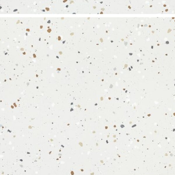 SP66AB01T white grey gold beige crystal granule terrazzo look glazed polished porcelain tile glossy speckled surface close up product photo 600x600mm random design face 4