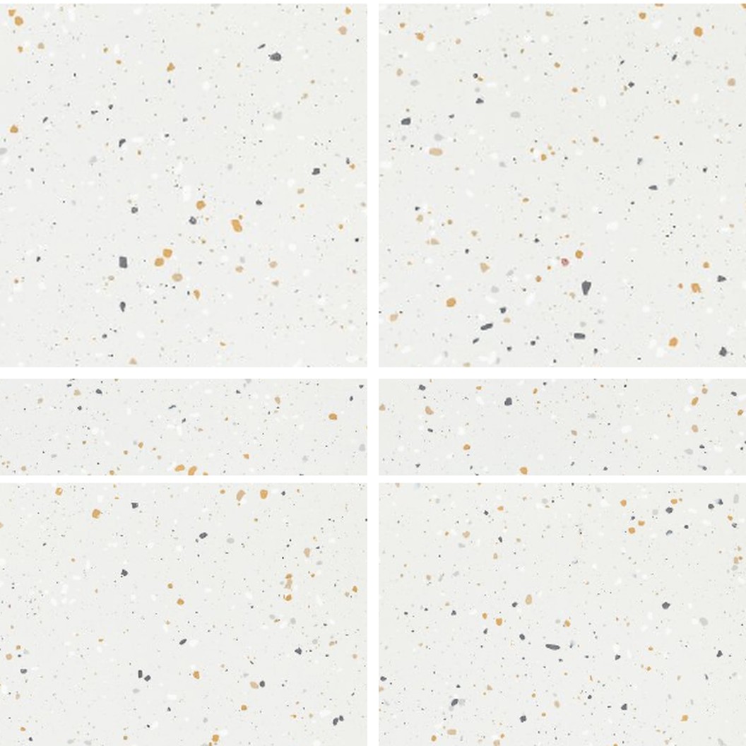SP66AB02T Crystal Granule complete random design faces SP66AB02T white grey gold cream crystal granule terrazzo look glazed polished porcelain tile complete 4 random design faces product photo 600x600mm glossy surface