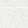 SP66AB02T Crystal Granule face 3 polished porcelain tile SP66AB02T white grey gold cream crystal granule terrazzo look glazed polished porcelain tile glossy speckled surface close up product photo 600x600mm random design face 3