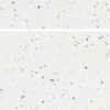SP66AB02T Crystal Granule face 4 polished porcelain tile SP66AB02T white grey gold cream crystal granule terrazzo look glazed polished porcelain tile glossy speckled surface close up product photo 600x600mm random design face 4
