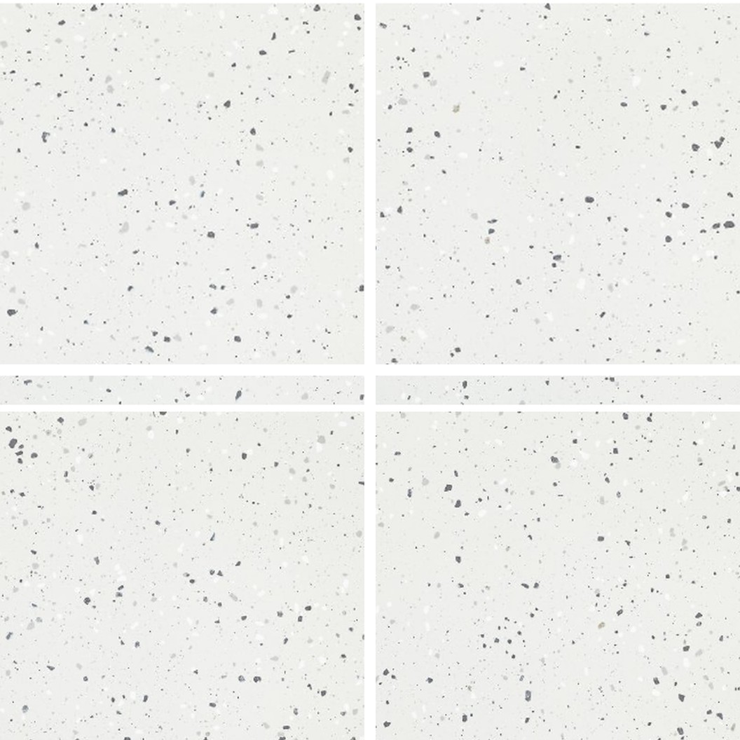 SP66AB03T white grey silver crystal granule terrazzo look glazed polished porcelain tile complete 4 random design faces product photo 600x600mm glossy surface