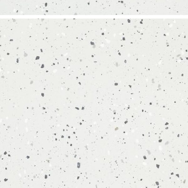 SP66AB03T white grey silver crystal granule terrazzo look glazed polished porcelain tile glossy speckled surface close up product photo 600x600mm random design face 4