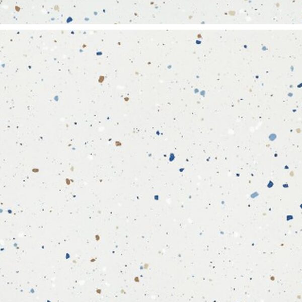 SP66AB04T Crystal Granule face 3 polished porcelain tile SP66AB04T white blue gold grey crystal granule terrazzo look glazed polished porcelain tile glossy speckled surface close up product photo 600x600mm random design face 3