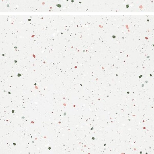 SP66AB05T Crystal Granule face 3 polished porcelain tile SP66AB05T white red green grey crystal granule terrazzo look glazed polished porcelain tile glossy speckled surface close up product photo 600x600mm random design face 3