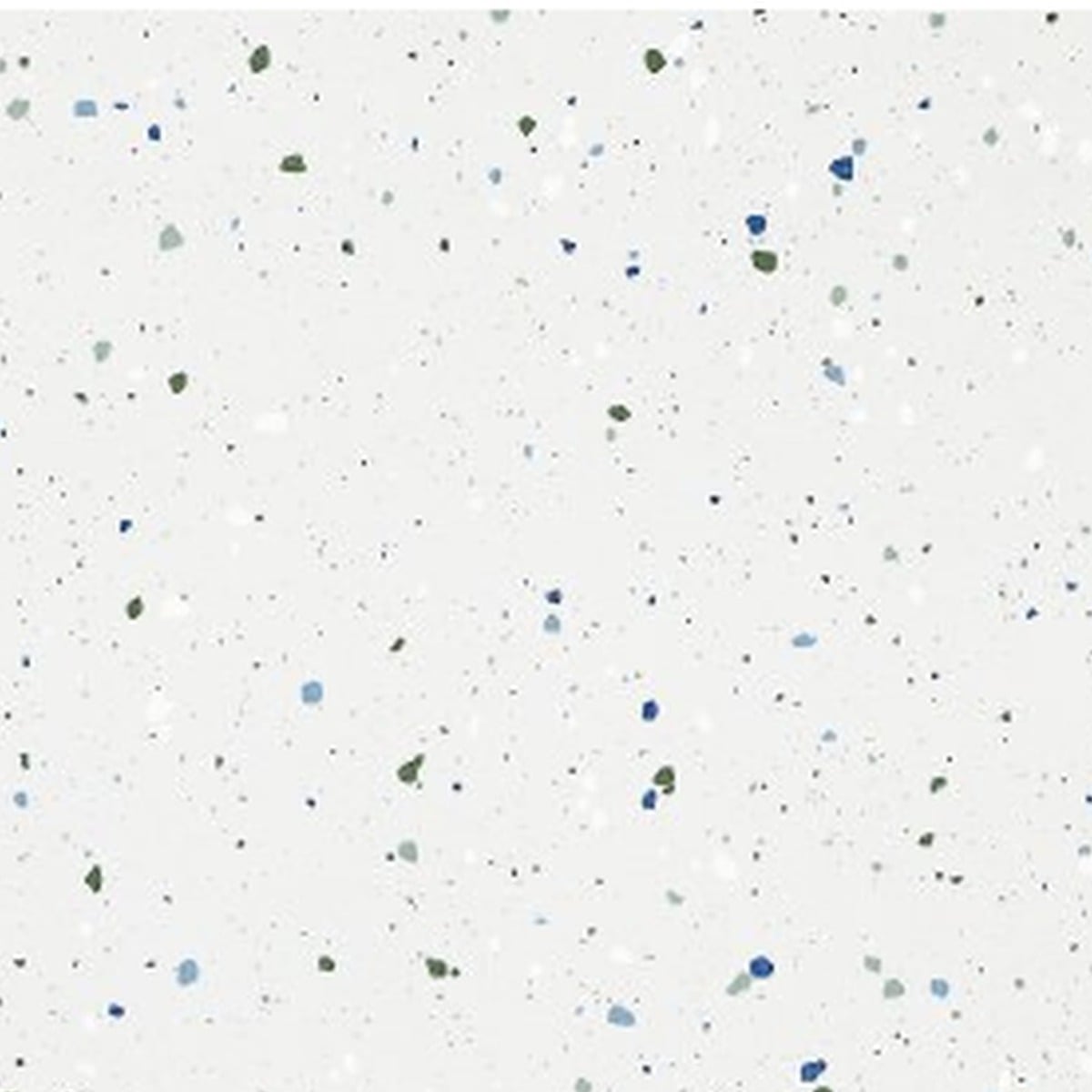 SP66AB06T white blue green grey crystal granule terrazzo look glazed polished porcelain tile glossy speckled surface close up product photo 600x600mm random design face 1