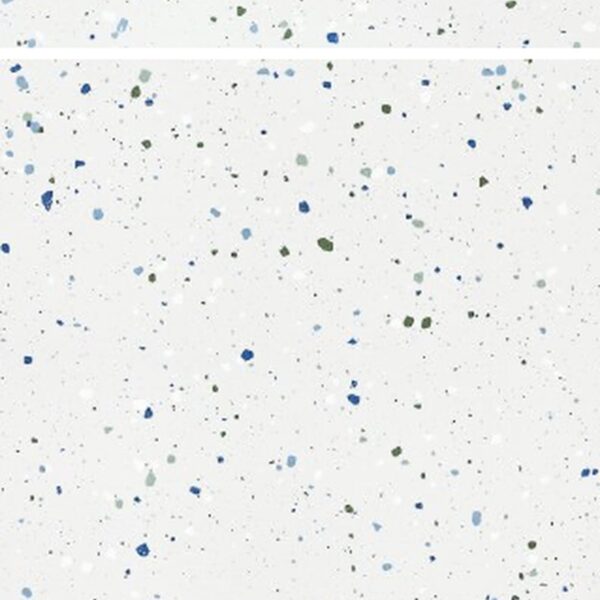 SP66AB06T white blue green grey crystal granule terrazzo look glazed polished porcelain tile glossy speckled surface close up product photo 600x600mm random design face 3