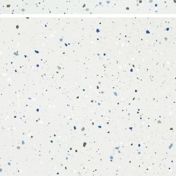 SP66AB06T white blue green grey crystal granule terrazzo look glazed polished porcelain tile glossy speckled surface close up product photo 600x600mm random design face 4