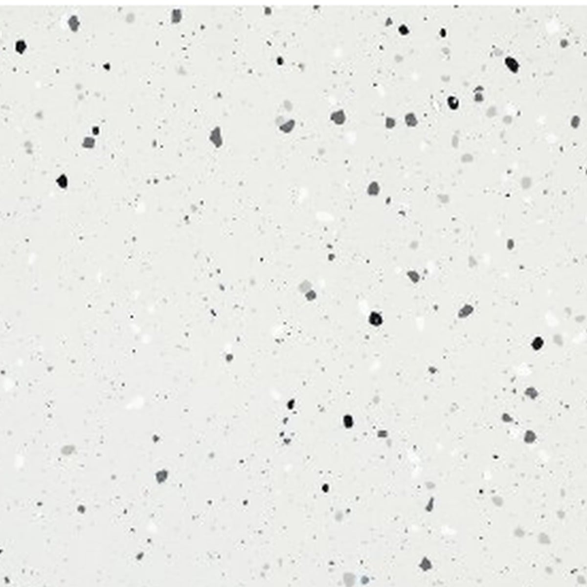 SP66AB07T white black grey charcoal crystal granule terrazzo look glazed polished porcelain tile glossy speckled surface close up product photo 600x600mm random design face 1