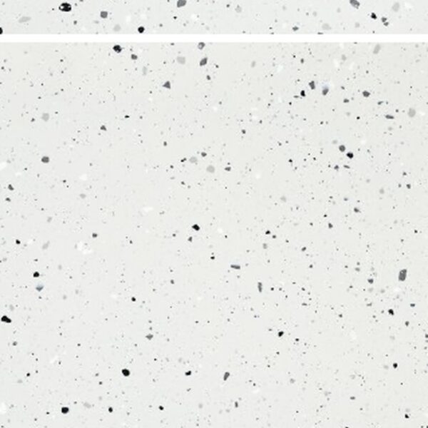 SP66AB07T white black grey charcoal crystal granule terrazzo look glazed polished porcelain tile glossy speckled surface close up product photo 600x600mm random design face 3