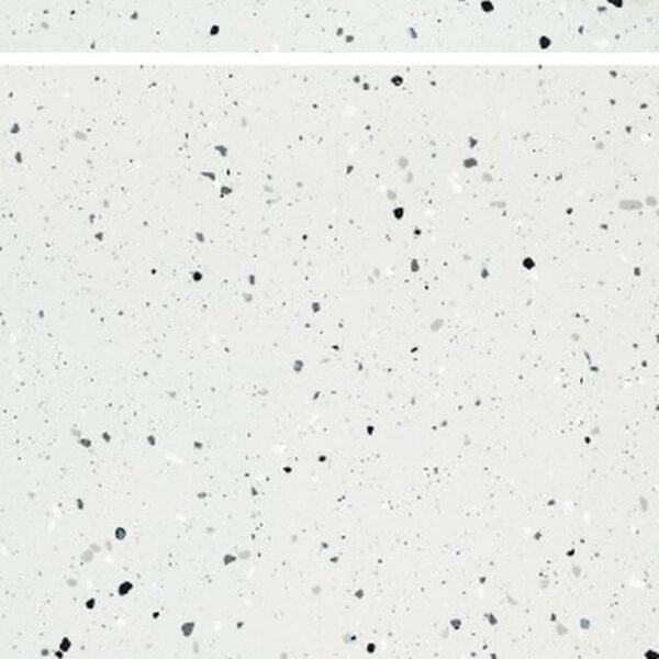 SP66AB07T white black grey charcoal crystal granule terrazzo look glazed polished porcelain tile glossy speckled surface close up product photo 600x600mm random design face 4