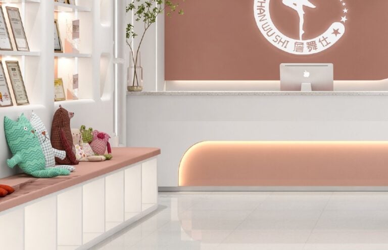 SP66AC01T white cream grey fine speckled nova speck terrazzo real stone particle effect double loading polished porcelain tile installed floor effect photo showroom commercial interior project photo glossy surface real stone particles