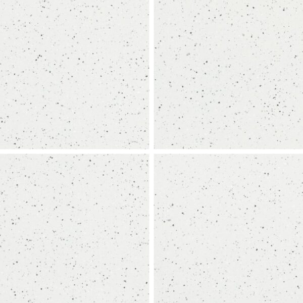 SP66AC03T white grey silver fine speckled terrazzo look glazed polished porcelain tile complete 4 random design faces product photo 600x600mm glossy surface