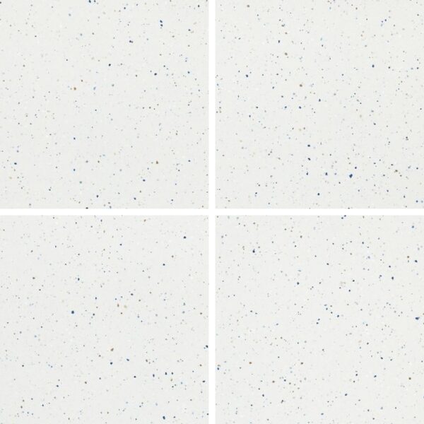 SP66AC04T white blue gold grey fine speckled terrazzo look glazed polished porcelain tile complete 4 random design faces product photo 600x600mm glossy surface