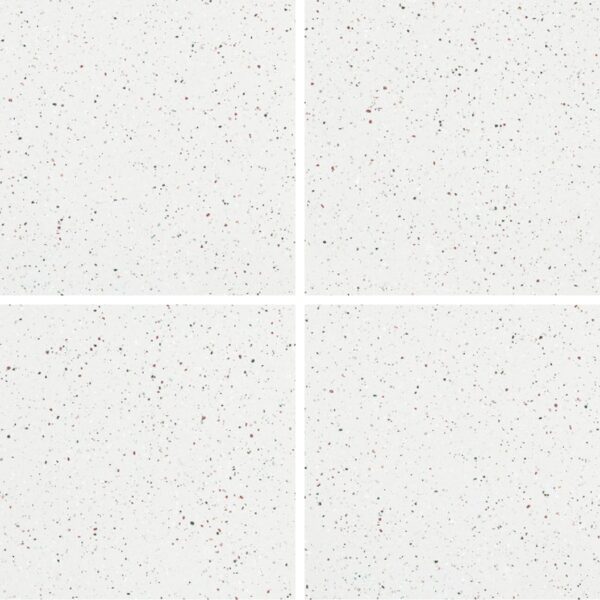SP66AC05T white red green grey fine speckled terrazzo look glazed polished porcelain tile complete 4 random design faces product photo 600x600mm glossy surface