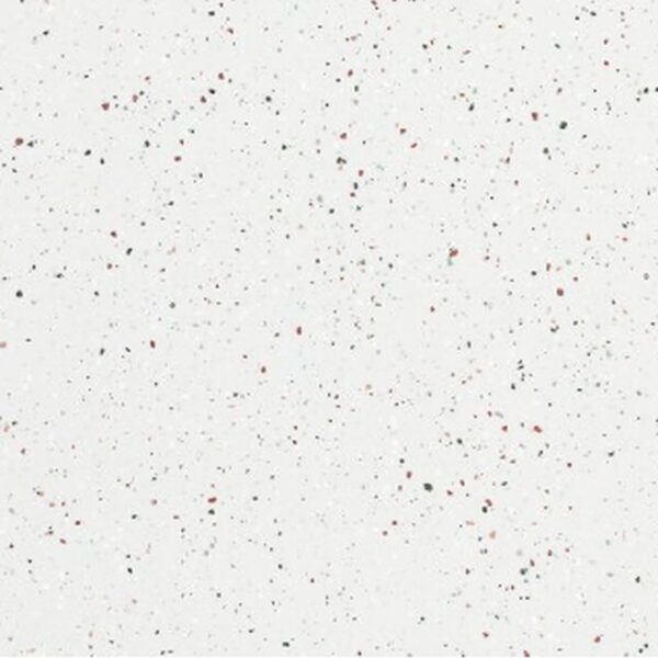 SP66AC05T white red green grey fine speckled terrazzo look glazed polished porcelain tile glossy speckled surface close up product photo 600x600mm random design face 3