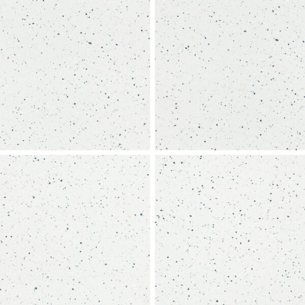 SP66AC06T white gold grey cream fine speckled terrazzo look glazed polished porcelain tile complete 4 random design faces product photo 600x600mm glossy surface