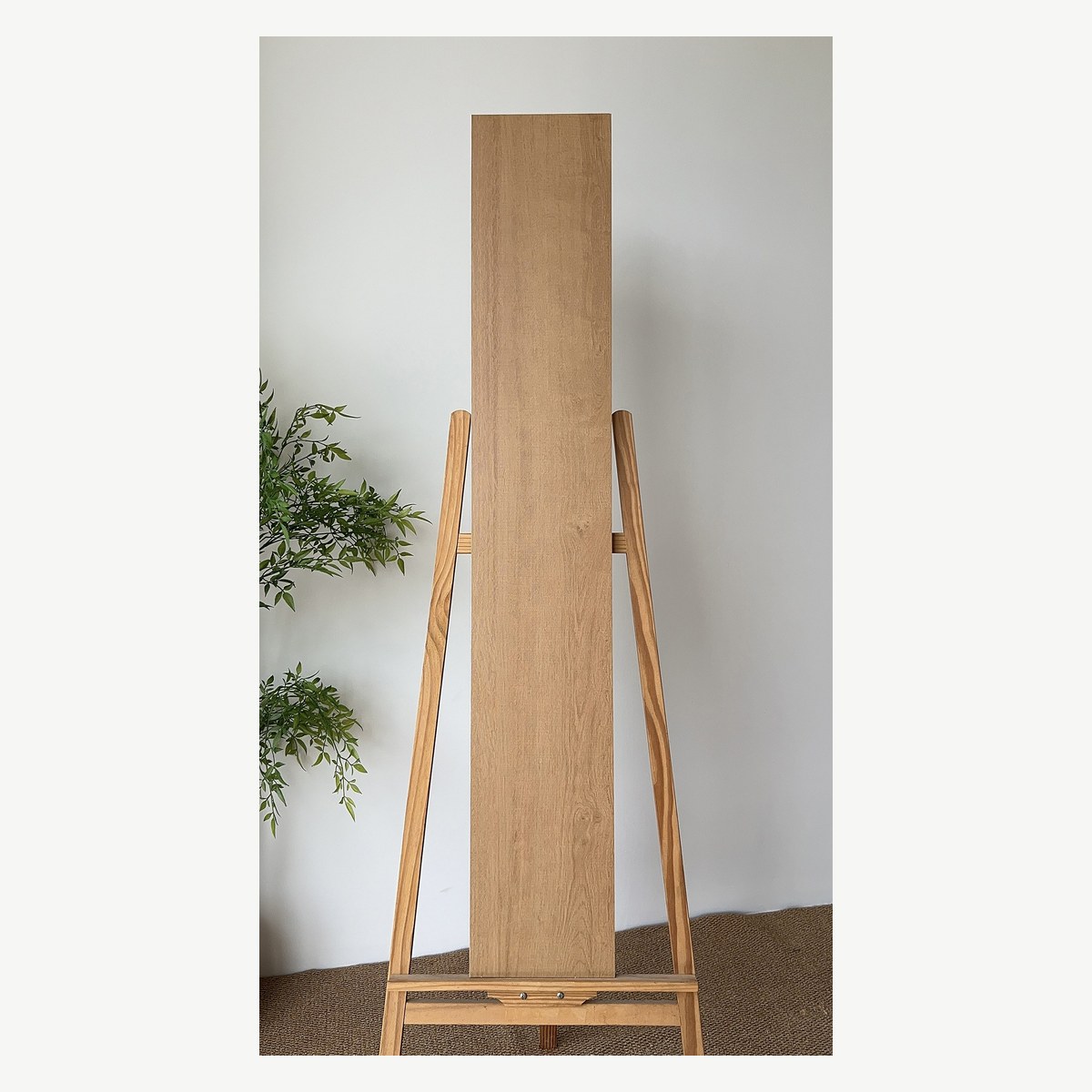 ML1525MY01 light oak beige wooden tile wood look glazed porcelain tile matt long plank 250x1500mm real photo single plank showroom